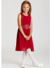 Ruched Chiffon Beaded Knee Length Flower Girl Dress